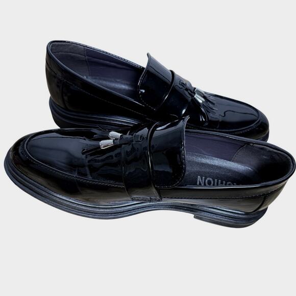 ZUAUOOT Patent Leather Tassel Loafers Non-Slip Formal Tuxedo Shoes, Size 9.5 - Picture 4 of 10